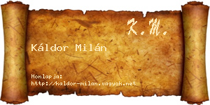 Káldor Milán névjegykártya